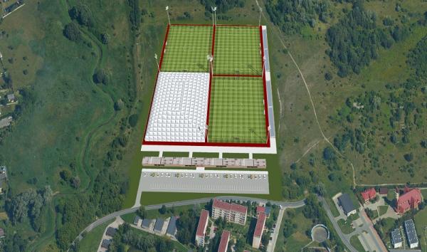 Wizualizacja boisk treningowych, które mają powstać w Radomiu. Koszt to 12 mln zł