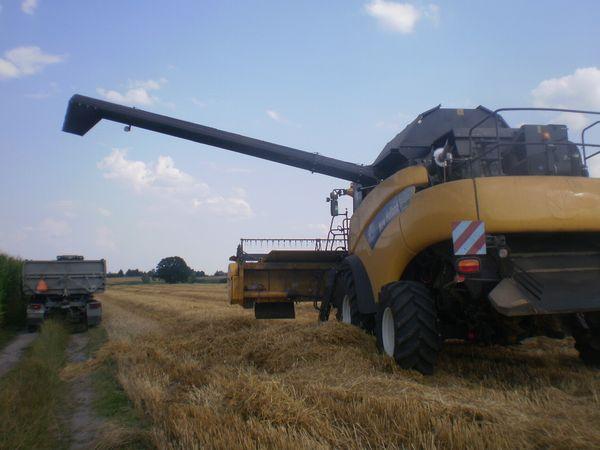 Na zdjęciach:
1: Sterowany komputerowo kombajn New Holland na polu w Gębarzowie kosił, młócił i wysy