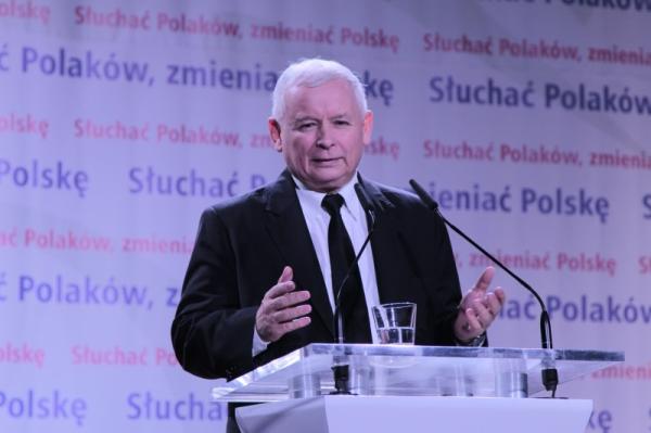 Jarosław Kaczyński podczas konwencji PiS w Resursie Obywatelskiej. Foto: Bartosz Wiatrak