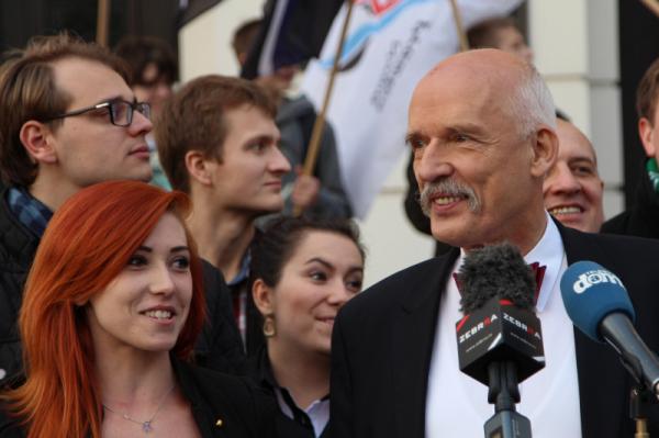 Na zdjęciu: Janusz Korwin-Mikke podczas wizyty w Radomiu w listopadzie ubiegłego roku.