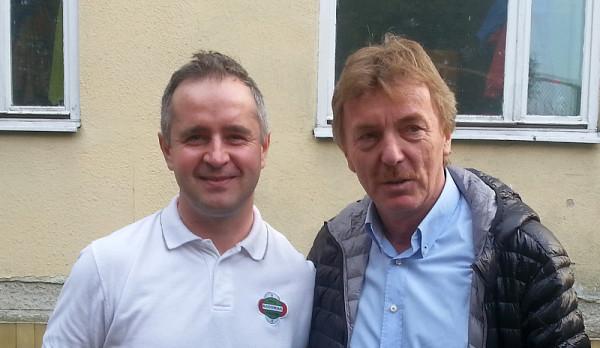 Zbigniew Boniek z trenerem Radomiaka, Jackiem Magnuszewskim