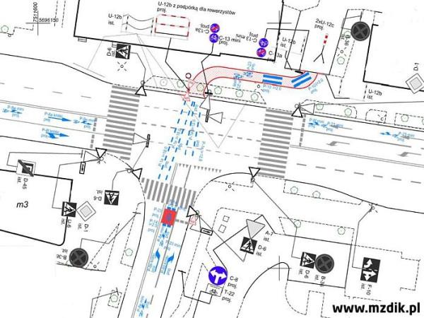 Fragment projektu przejazdu na ulicy Żeromskiego