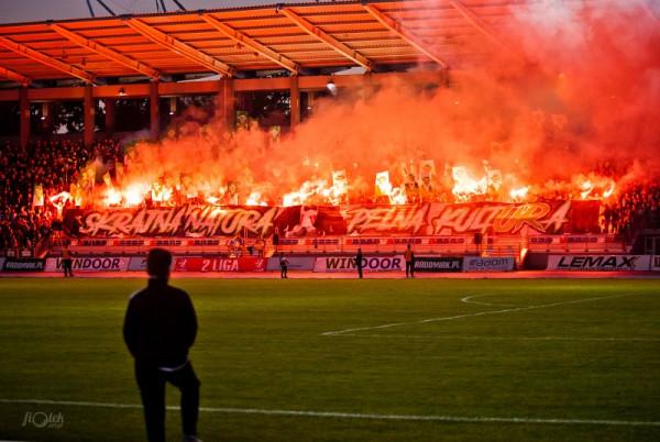 Kibice Radomiaka podczas ostatniego domowego meczu z Jastrzębiem. Dziś również 