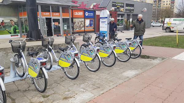 Stacja roweru miejskiego przy ul. Chrobrego